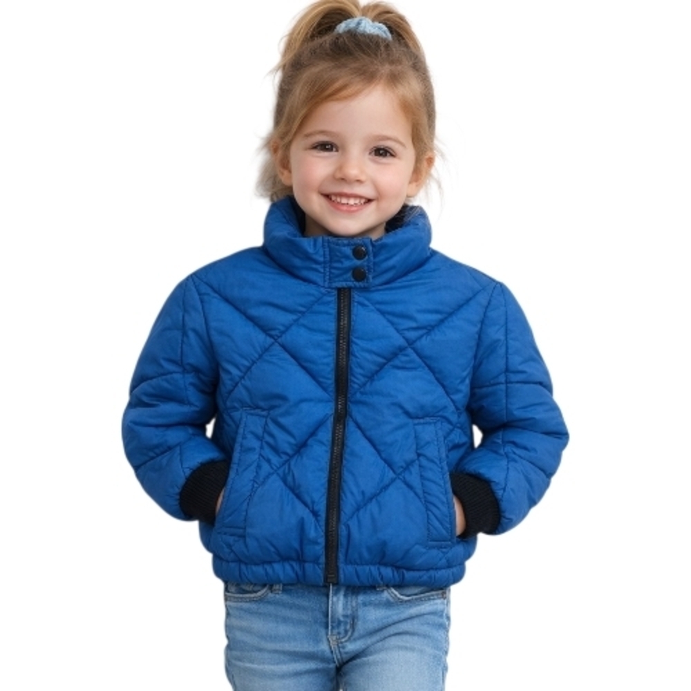 GB Girls Blue Quilted Puffer Jacket – Girls Size 4/5 – Cozy Coat